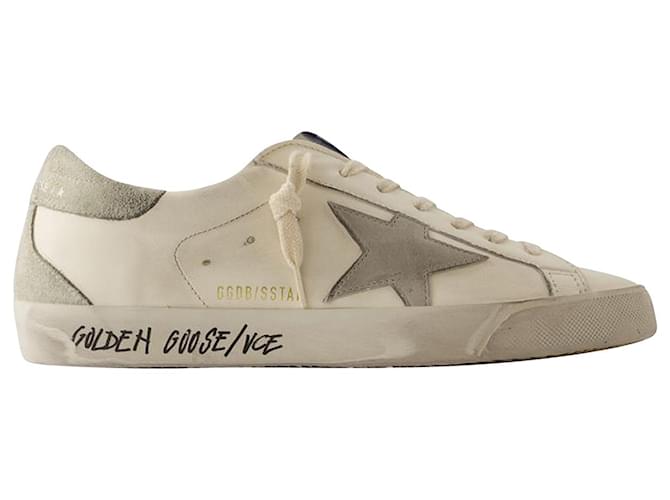 Golden Goose Deluxe Brand Super Star Sneakers – Marke Golden Goose Deluxe – Leder – Weiß Kalbähnliches Kalb  ref.1093602